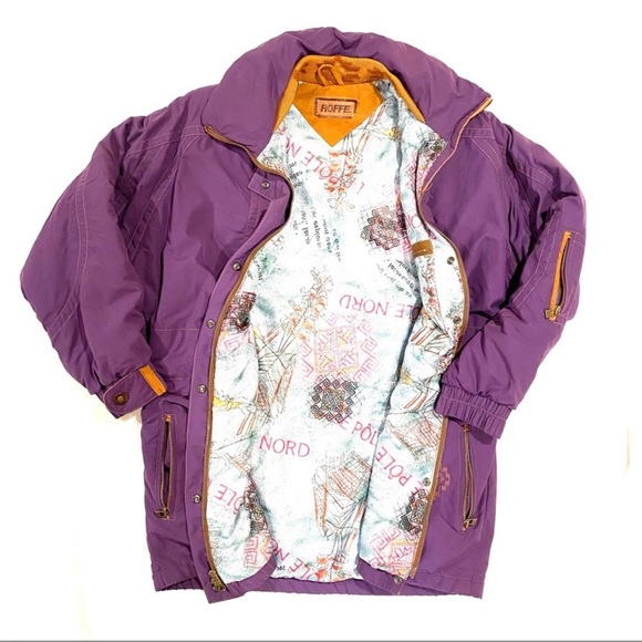 90’s Purple Ski Snow Jacket 10 Tall winter gear Roffe retro ski gapper day. - Picture 1 of 15